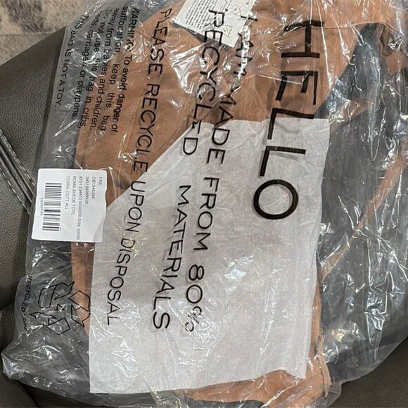 Roma Suede Tote Bag Color: Rust - Picture 3 of 3